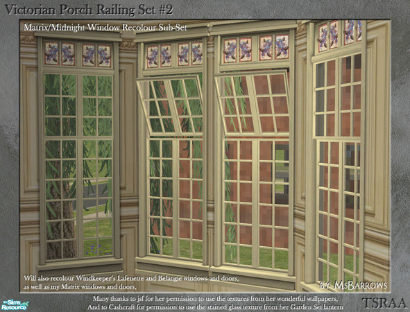 Sims 2 — Matrix/Midnight Window Recolours Sub-Set by MsBarrows — Recolours of the Symmetrical Poly-Molecular Matrix and