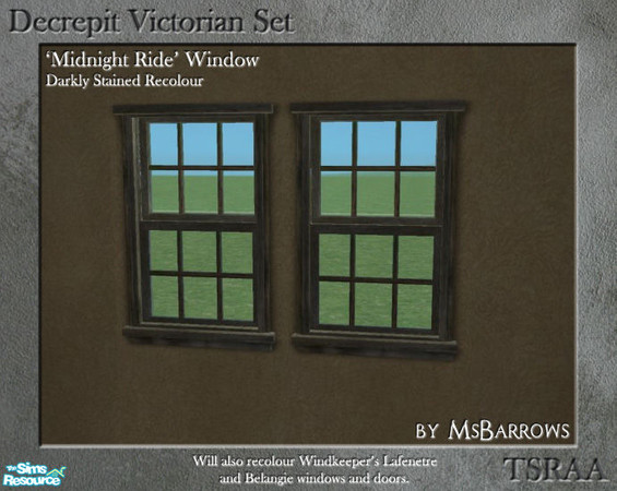 Sims 2 — Decrepit Victorian Set - Midnight Darkly Stained by MsBarrows — A darkly stained woood recolour of the