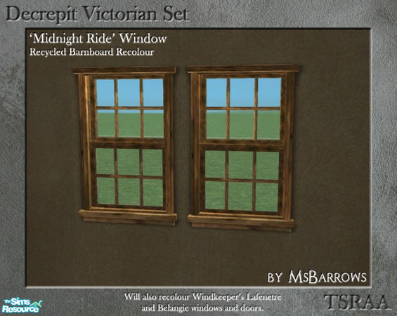 Sims 2 — Decrepit Victorian Set - Midnight Recycled Barnboard by MsBarrows — A recycled barnboard recolour of the
