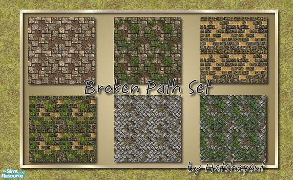 Sims 2 — Broken Path Set by hatshepsut — A set of seamless ground covers.