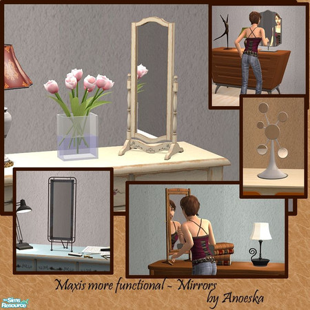 Sims 2 — Maxis More Functional - Mirrors by AnoeskaB — So now you can place objects on your dressers. And what do you