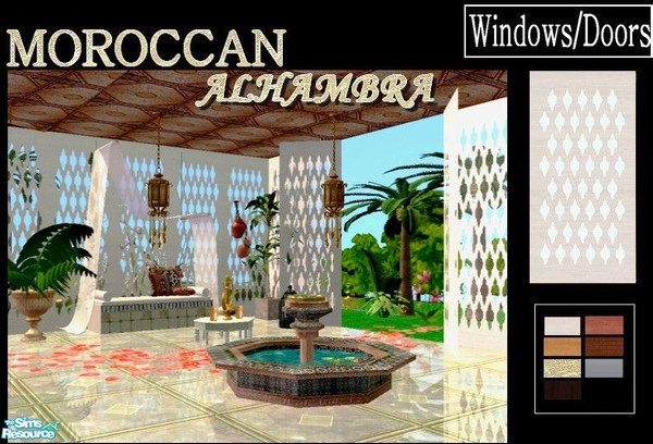 Sims 2 — Moroccan Alhambra Set - white by kibanahnah — From a set of moroccan windows and doors that match every style of