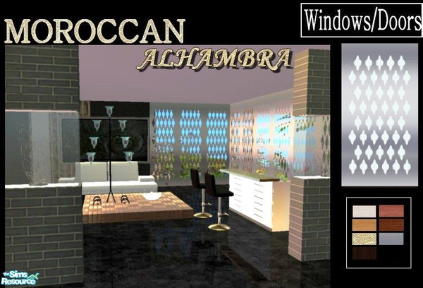 Sims 2 — Moroccan Alhambra Set - silver by kibanahnah — From a set of moroccan windows and doors that match every style