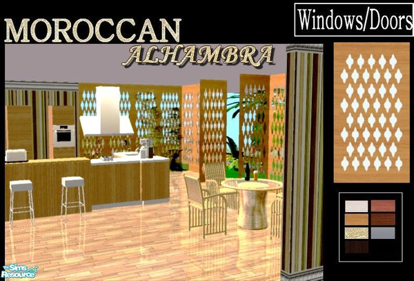 Sims 2 — Moroccan Alhambra Set - light brown by kibanahnah — From a set of moroccan windows and doors that match every