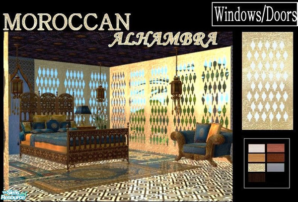 Sims 2 — Moroccan Alhambra Set - golden by kibanahnah — From a set of moroccan windows and doors that match every style