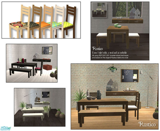 Sims 2 — Rustico dining Superset by mirake — Everything put together 