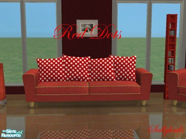 Sims 2 — Red Dots Seating Set - Sofa by sallyhails — Recolour of Holysimoly\'s Arizona seating set using texture supplied