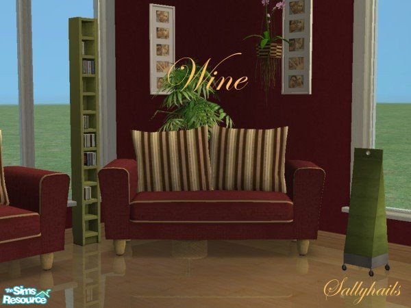 Sims 2 — Wine Seating Set - Loveseat by sallyhails — Recolour of Holysimoly\'s Arizona seating set using texture supplied