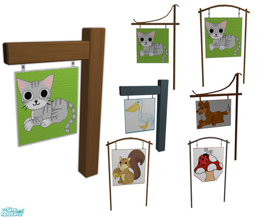 Sims 2 — Animated Garden Flags by sim_man123 — A set of 3 new decorative garden flags with custom animations to gently