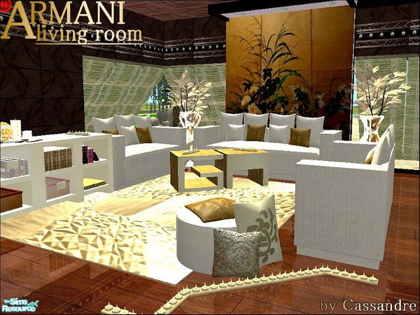 Sims 2 — ARMANI  LIVING ROOM in golden by kibanahnah — A full modern living room inspired by the Armani Casa