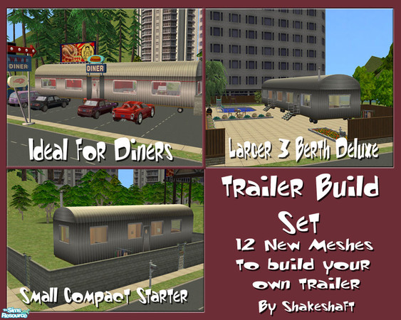 Sims 2 — Trailer Build Set by Shakeshaft — A set consisting of the objects you will need to create a Trailer Style