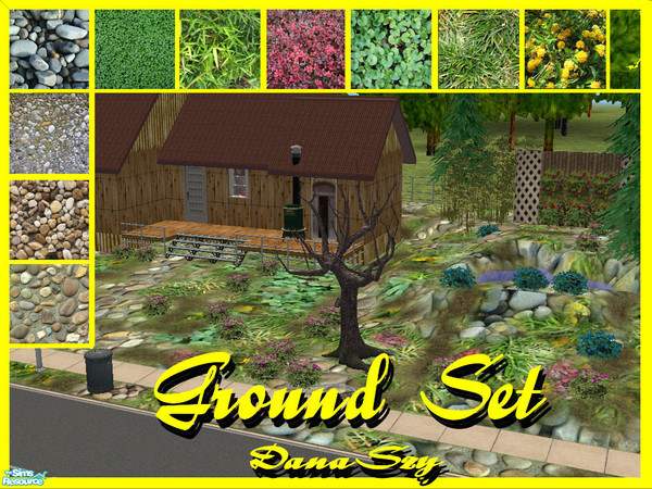 Sims 2 — Grounds set by danaszy — Mix set of 10 grounds. This set is really pretty in the game