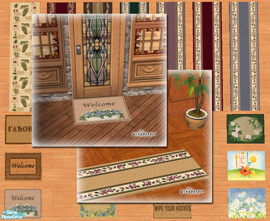 Sims 2 — Real Rugs - Runners and Doormats by Windkeeper — Rug runners and doormats based on 1x1 rug.