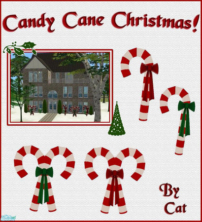 Sims 2 — Candy Cane Christmas Set by cat3cm — A set of candy canes for your Christmas Holiday. Enjoy!