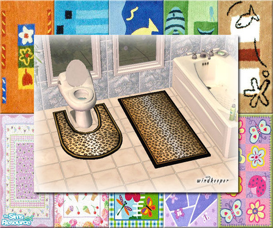 Sims 2 — Real Rugs - Small by TSR Archive — Rugs as an object, size 2x1, and toilet mats. Original meshes by Echo from