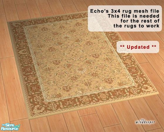 Sims 2 — Echo's 3x4 rug by TSR Archive — Made by Echo, fixed by Numenor. UVMap modified and shadows removed by