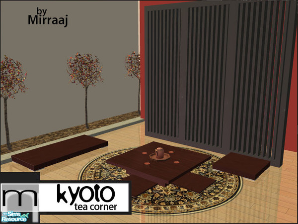 Sims 2 — Kyoto Tea Corner by Mirraaj — A japanese inspired tea room, designed for a modern simplistic house.