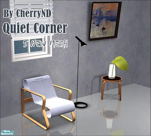 Sims 2 — Quiet Corner by CherryND — Quiet Corner. 5 New Mesh included.