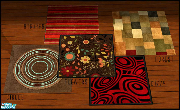 Sims 2 — CARPET SET 01 by KalmanKukka — Five various themes. H & M Fashion SP required.