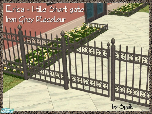 Sims 2 — Erica - 1-tile Short Gate - Iron Grey REC by Spaik — Recolour of my Erica gate. Part of Erica Outdoor Series.