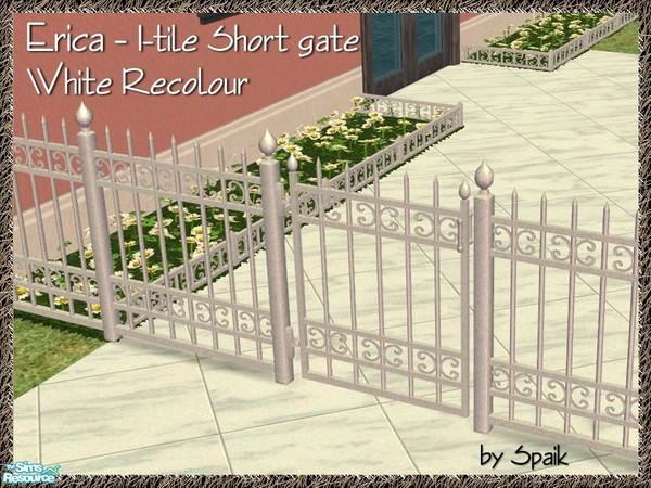 Sims 2 — Erica - 1-tile Short Gate - White REC by Spaik — Recolour of my Erica gate. Part of Erica Outdoor Series.