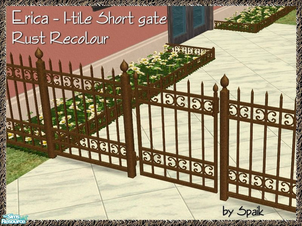 Sims 2 — Erica - 1-tile Short Gate - Rust REC by Spaik — Recolour of my Erica gate. Part of Erica Outdoor Series.