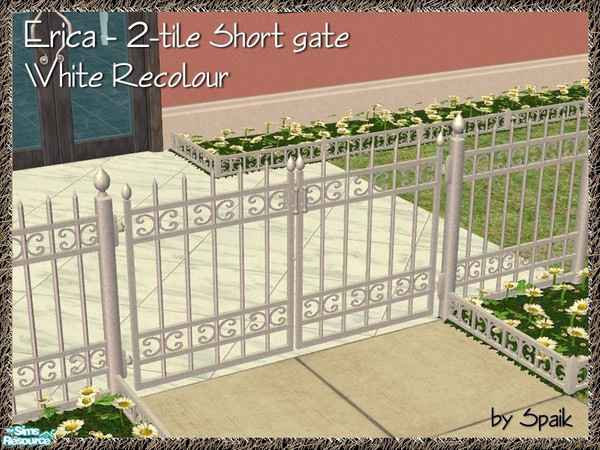 Sims 2 — Erica - 2-tile Short Gate - White REC by Spaik — Recolour of my Erica gate. Part of Erica Outdoor Series.