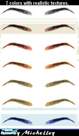 Sims 2 — Simplified by MichelleySim95 — \"Simplified\" is a set of 7 gorgeous eyebrows. Each has a clean-cut,