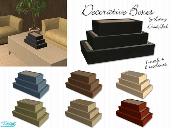 Sims 2 — Decorative Boxes by Living Dead Girl — Useless clutter. No EP required.