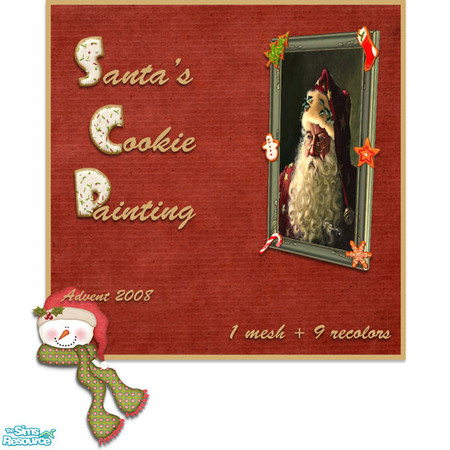 Sims 2 — Advent 2008! by Elena. — One new painting mesh and 9 recolors. Enjoy!