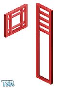 Sims 1 — Ventana by s_angel — A large red window and a rectangular red window, all matching with the red door.