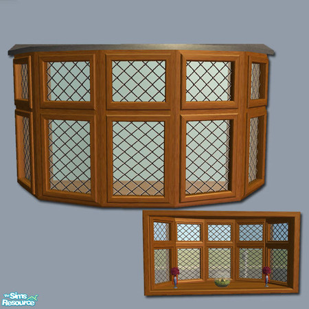 Sims 2 — Mayfair Window - Bay 4 Tile Short Mesh by Shakeshaft — Part of a set of Casement Windows and matching Doors, set