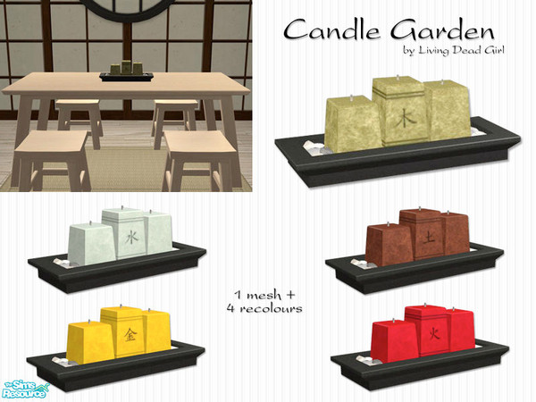 Sims 2 — Candle Garden by Living Dead Girl — Useless clutter. Base game compatible.