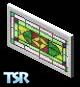 Sims 1 — Stained Rectangle Window by Kramer — This stained glass privacy window sits high on the wall and allows filtered