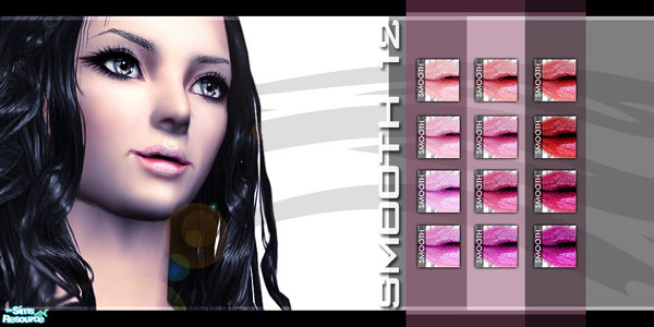 Sims 2 — Smooth 12 by kyna987 — A set of 12 lip shades.