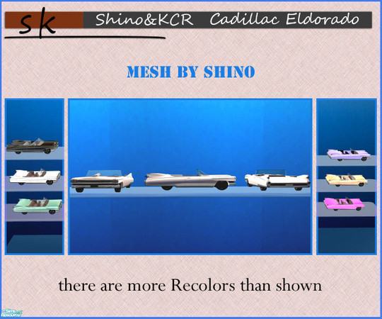 Sims 2 — Cadillac Eldorado deco by ShinoKCR — This Deco Cadillac Eldorado 1959 is meshed by Shino - there are several