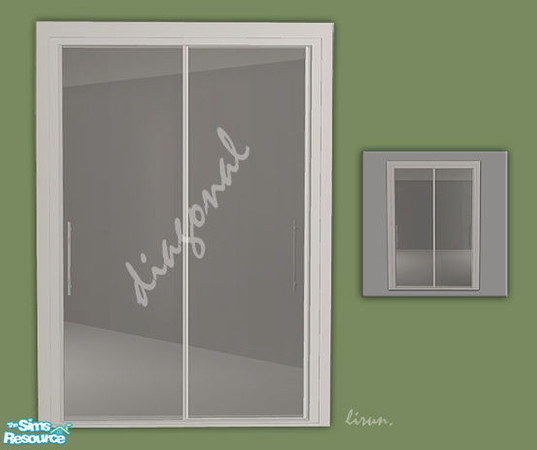 Sims 2 — The Motion Set - 2-tile Sliding Door Diagonal Slave by lirunchik — The part of my The Motion set. This is a