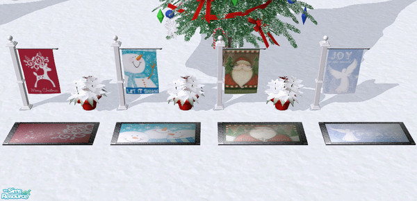 Sims 2 — Christmas Set 3 by lisa9999 — A set of 4 different flags and door mats for the holidays.
